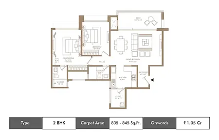 2 BHK-835-845 SqFt